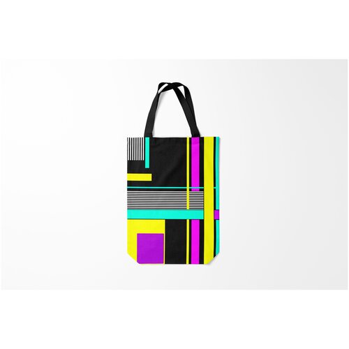 фото Сумка-шоппер / 31х42 см / популярные иллюстрации / узоры геометрический неоновый узор burnettie
