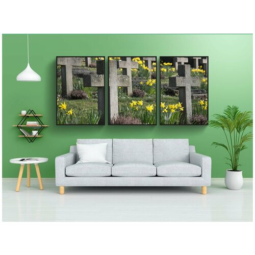 фото Набор модулных постеров для интерьера "кладбище, пересекать, похороны" 60x90 см. в тубусе, без рамки lotsprints