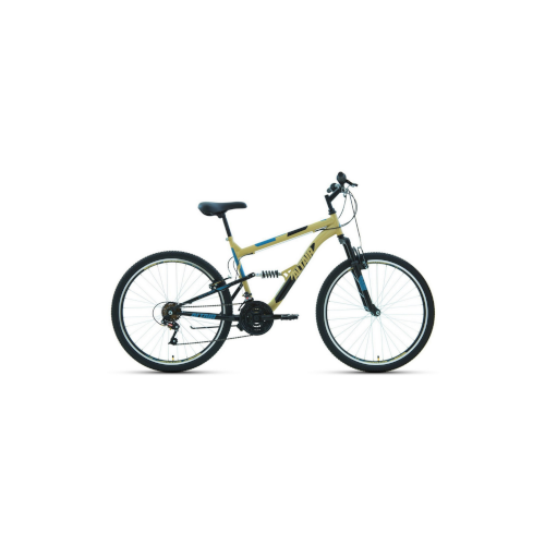 Велосипед ALTAIR MTB FS 26 1.0 (26 18 ск. рост. 16) 2022, бежевый/черный, RBK22AL26056 велосипед altair mtb fs 26 2 0 disc 26 18 ск рост 18 синий красный rbkt1f16e019