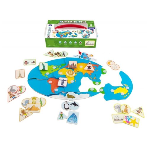 Развивающая игра на липучках, Континенты, обучающая игра, для детей от 3 лет.