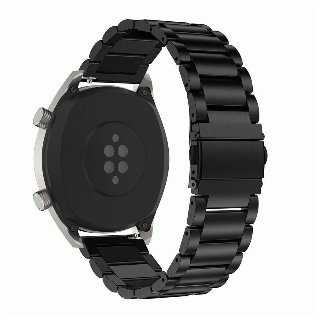 Металлический ремешок из нержавеющей стали для Huawei Watch GT / GT2 / Samsung Galaxy Watch 46 мм / Samsung Gear S3/ 22 мм, черный