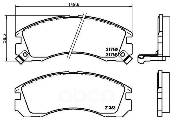 Дисковые тормозные колодки передние NISSHINBO NP3001 (4 шт.)