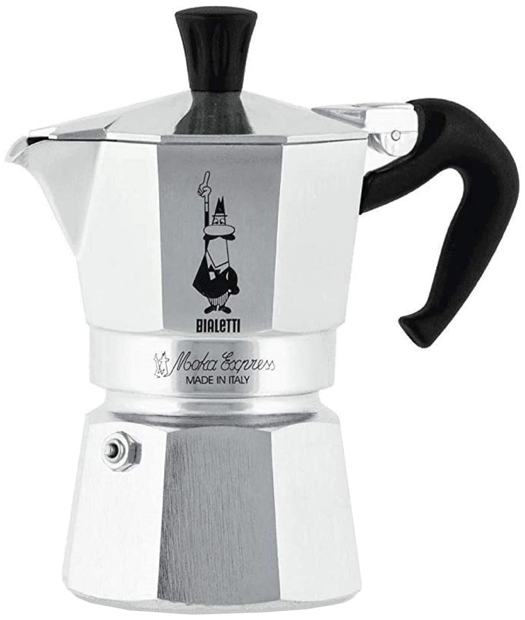 Гейзерная кофеварка Bialetti Moka Express 1168, 90 мл, металлик