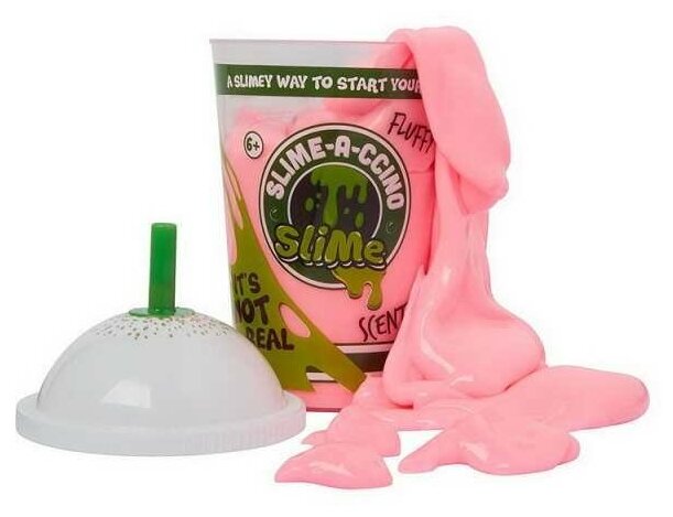 Слайм Junfa Жвачка для рук "Slime-a-ccino" Молочный коктейль, цвет розовый