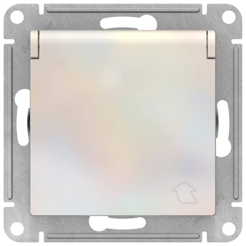 SE AtlasDesign Жемчуг Розетка с/з со шторками с крышкой, 16А, IP20, механизм (комплект 2шт)