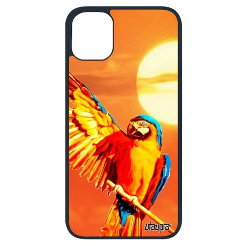фото Стильный чехол на смартфон // apple iphone 11 pro // "попугай" птица тропики, utaupia, оранжевый