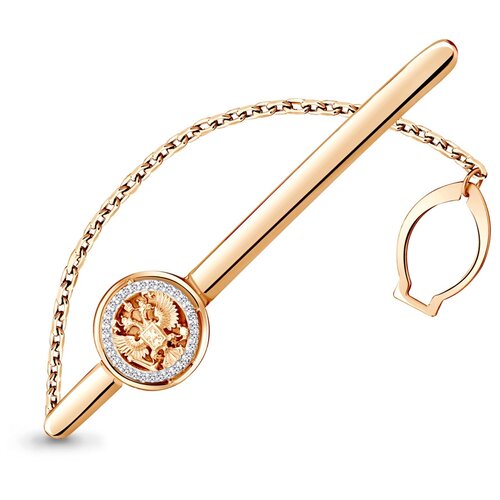 фото Золотой зажим для галстука aquamarine 72102а diamant-online