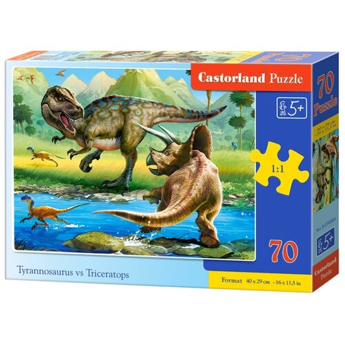 Пазл Castorland, B-070084, Битва динозавров, 70 деталей PREMIUM