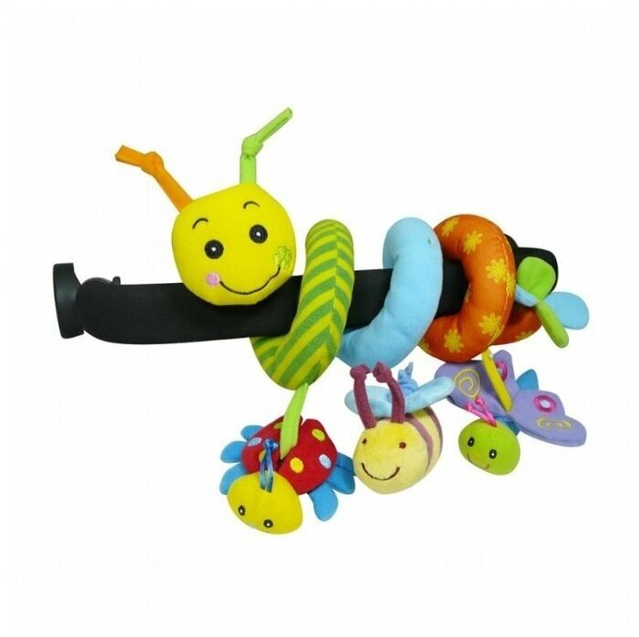 Развивающая мягкая игрушка спираль Гусеница и друзья/ игрушка для новорожденных/ подарок для мальчика и девочки