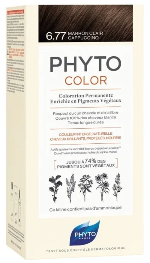 PHYTO PhytoColor краска для волос Coloration Permanente, 6.77 светлый каштан капучино