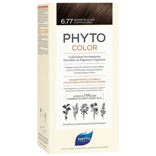 PHYTO PhytoColor краска для волос Coloration Permanente, 6.77 светлый каштан капучино phyto phytocolor краска для волос coloration permanente 7 3 золотистый блонд