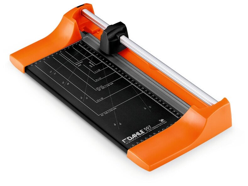 Резаки роликовые Резак роликовый А4 Dahle Color ID 507, 320мм, до 8 листов, оранжевый, металлическое основание
