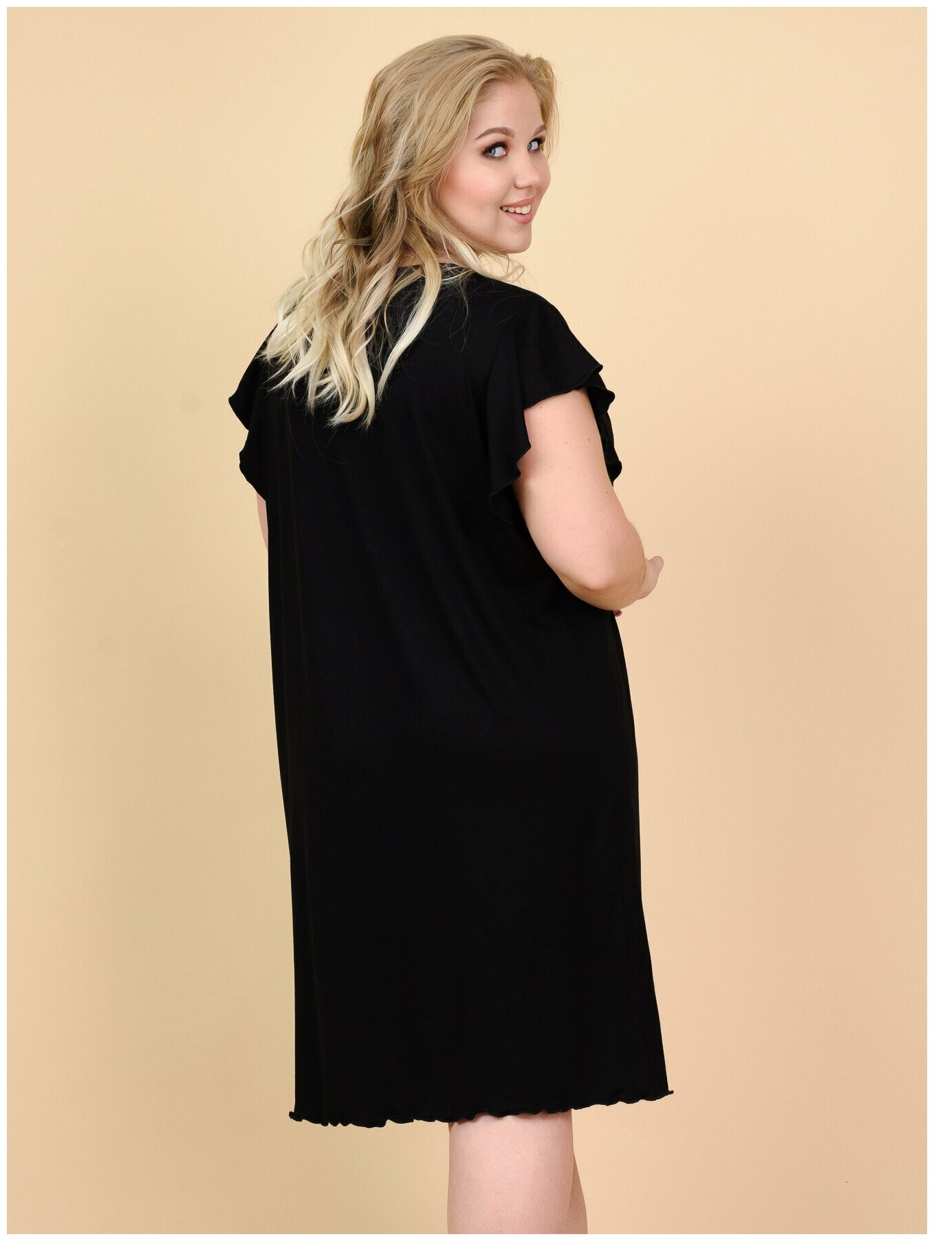 Сорочка НиРо средней длины, без рукава, размер 66, черный - фотография № 8
