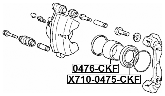 Пыльник поршня суппорта тормозного переднего Febest X710-0475-CKF