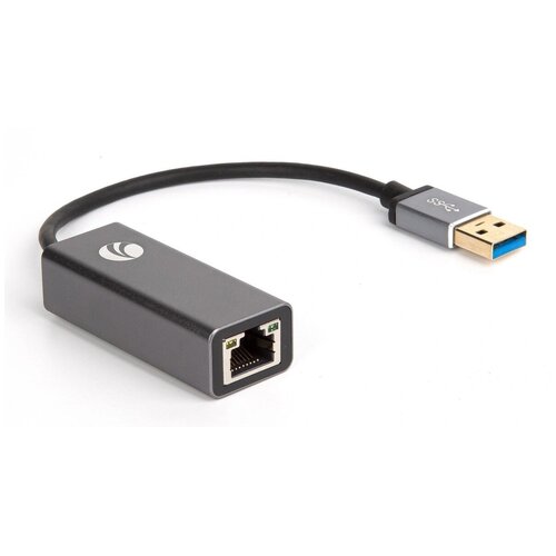 Кабель-переходник VCOM USB 3.0 (Am) -- AND gt LAN RJ-45 Ethernet 1000 Mbps, Aluminum Shell, VCOM AND lt DU312M AND gt (серый металлик)