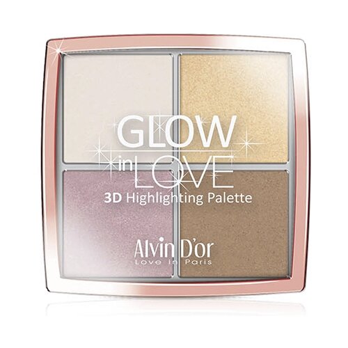 Alvin D'or Пудровый хайлайтер 4 в 1 glow in love, 01