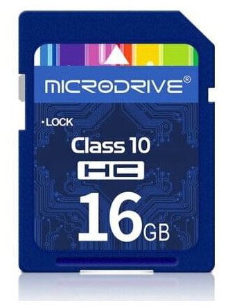 Карта памяти MicroDrive SDHC 16 Гб, класс 10 для фотоаппарата, видеокамеры 4K HD