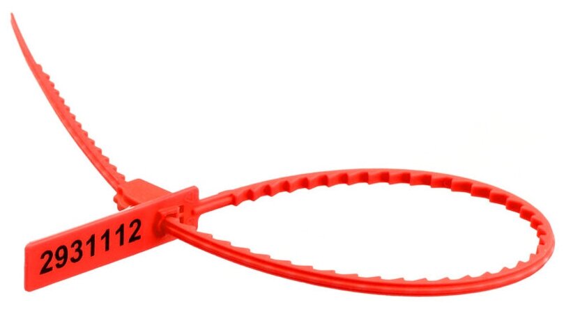 Пломба пластиковая сигнальная "ЭКОтрэк" 255мм, красная, 100шт. (Экотрэк (Комплект) Красный)