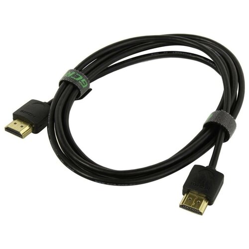 Greenconnect Кабель SLIM 2.0m HDMI 2.0, черный Slim, OD3.8mm, HDR 4:2:2, Ultra HD, 4K 60 fps 60Hz, 3D, AUDIO, 18.0 Гбит/с, 32/32 AWG, GCR-51596