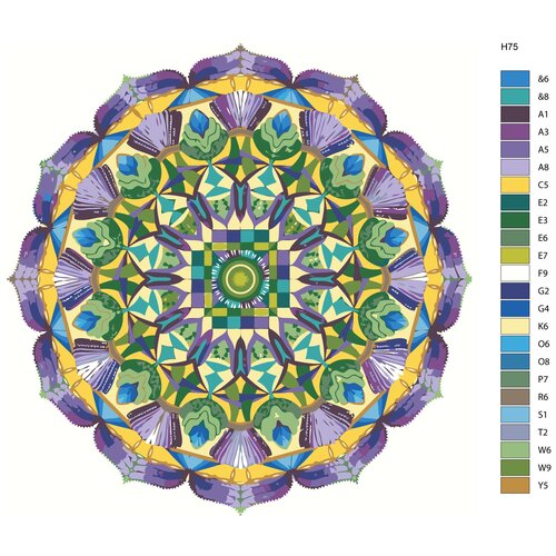 Картина по номерам Н75 Мандала света фиолетовая, 80x80 см картина по номерам h72 мандала дхармачакра 80x80 см