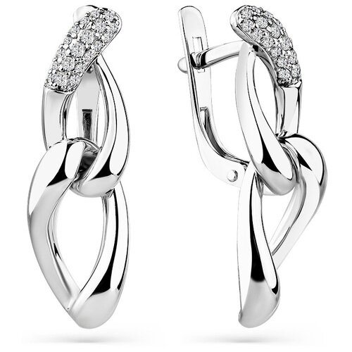 Серьги Master Brilliant, белое золото, 585 проба, бриллиант, , серебристый