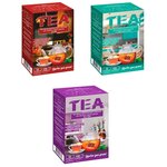 Набор, черный крупнолистовой чай Ассам, чай с чабрецом и мятой, Эрл Грей, в пакетиках для чайников и френч-прессов, ТЕА, 3 шт. (10 пак. х 5 гр - изображение