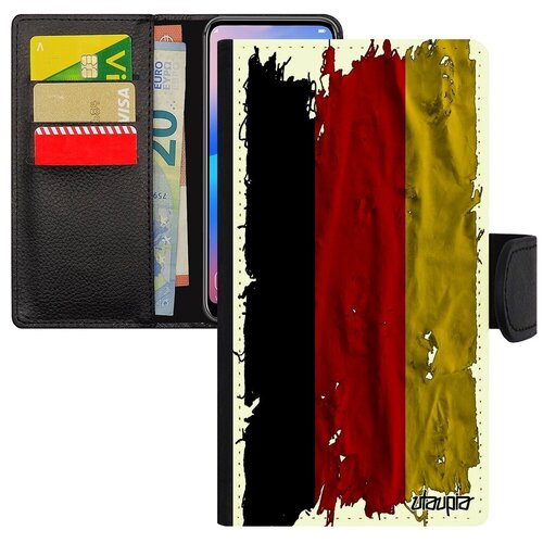 фото Красивый чехол-книжка на телефон // iphone 7 // "флаг германии на ткани" дизайн страна, utaupia, белый