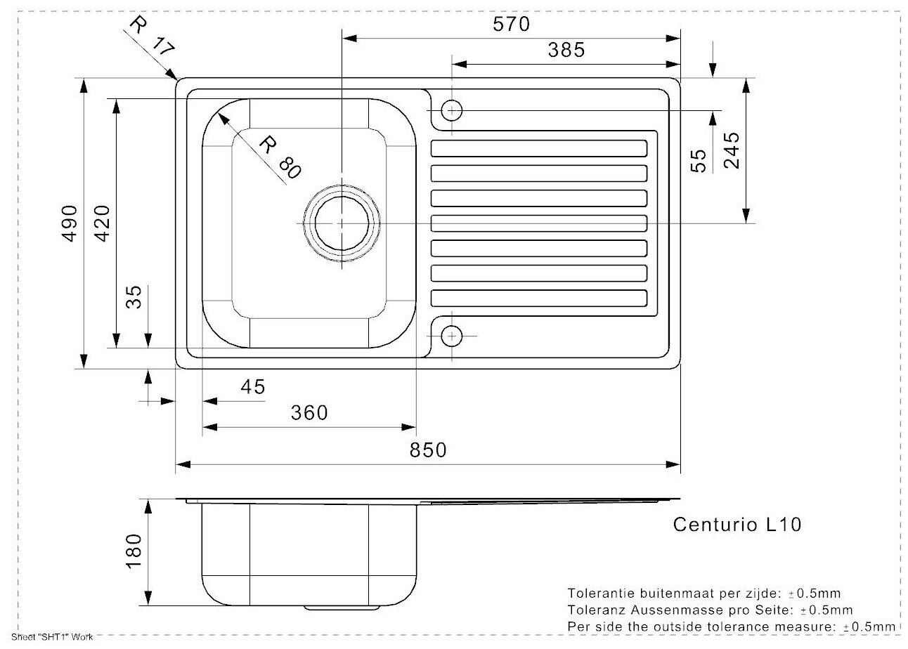 Кухонная мойка Reginox Centurio L 10 LUX OKG