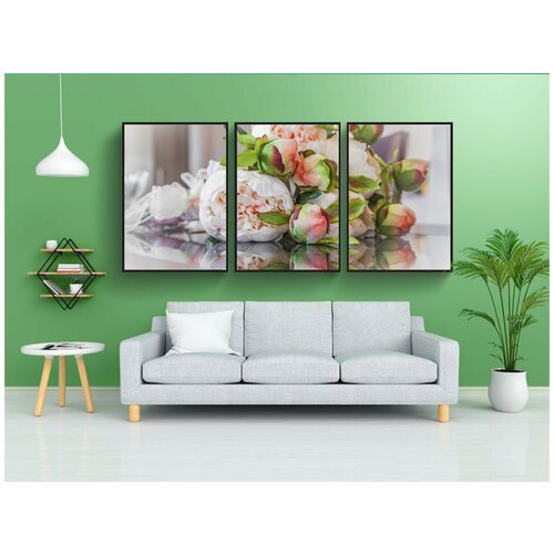 фото Набор модулных постеров для интерьера "букет, цветы, брак" 60x90 см. в тубусе, без рамки lotsprints