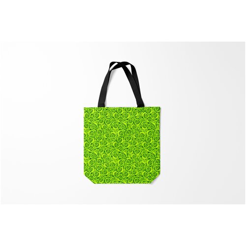 фото Сумка-шоппер / 40х40 см / девушкам / цветочки и бабочки неоновый цветочный узор burnettie