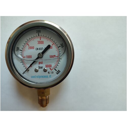 Манометр радиальный d63 0-400 bar виброустойчивый (заполненый глицерином)