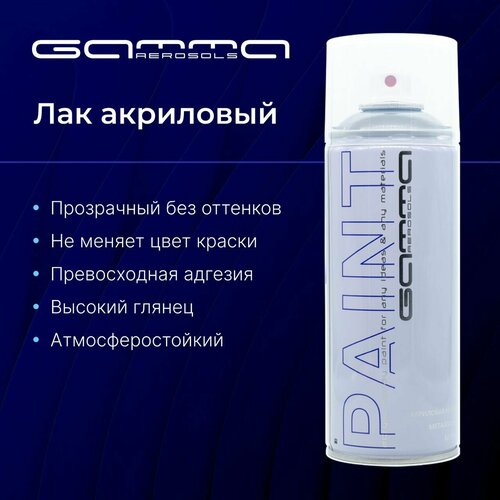 12шт Лак акриловый глянцевый в аэрозольном баллончике Gamma Paint краска 450мл 3200₽