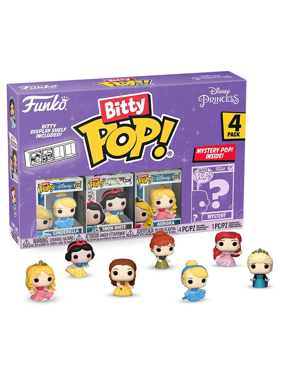 Фигурка Funko Bitty POP! Disney Princess S3 Cinderella+Snow White+Aurora+Mystery (1 of 4) 4PK 73029