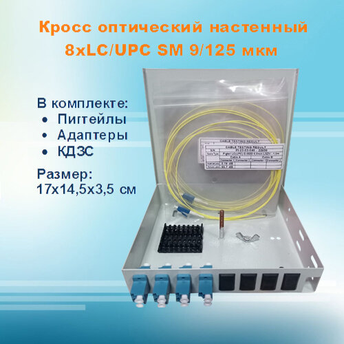 Кросс оптический настенный НКРУ-ЛБ-8-LC-SM (укомплектованный)