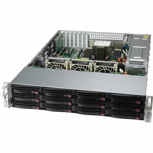 Серверный корпус Supermicro CSE-826BAC12-R1K23LPB (2U, 2 x1200W) серверный корпус 2u supermicro cse 825tqc r802lpb 800 вт серебристый
