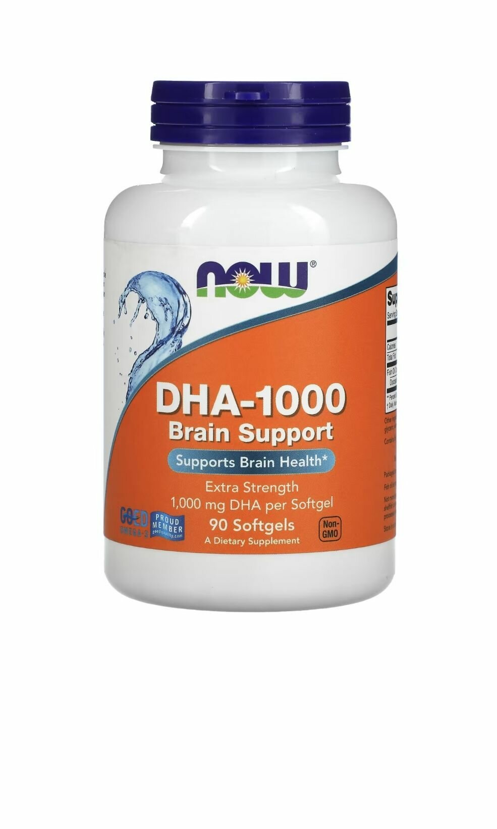 ДГК-1000 Поддержка Работы Мозга NOW DHA-1000 Brain Support 90 капсул