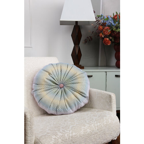 Подушка детская круглая с пуговицей многоцветная