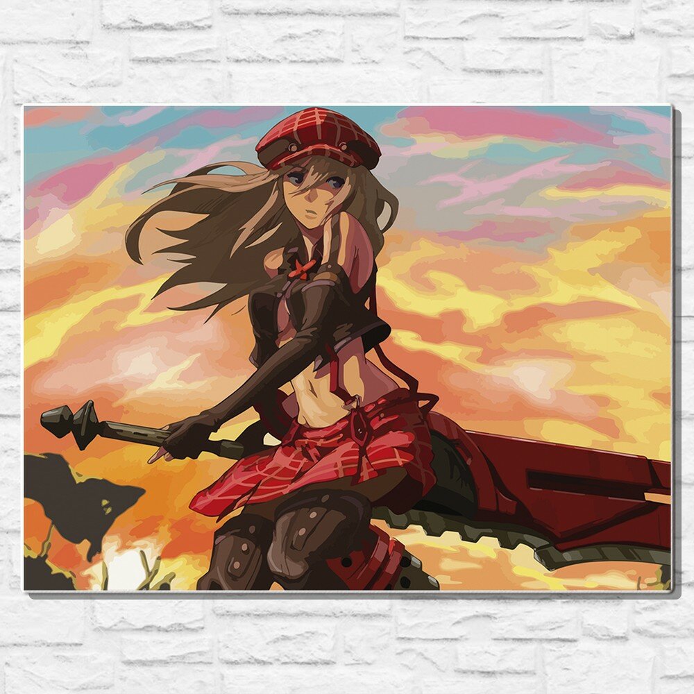 Картина по номерам на холсте аниме игра God Eater (Пожиратель Богов, Алиса) - 15093 Г 60x80
