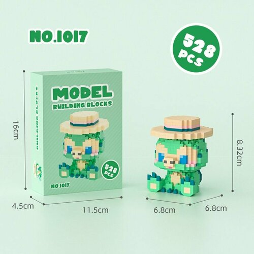 3D Конструктор из миниблоков черепашка Олемира BUILDING BLOCS 528 деталей