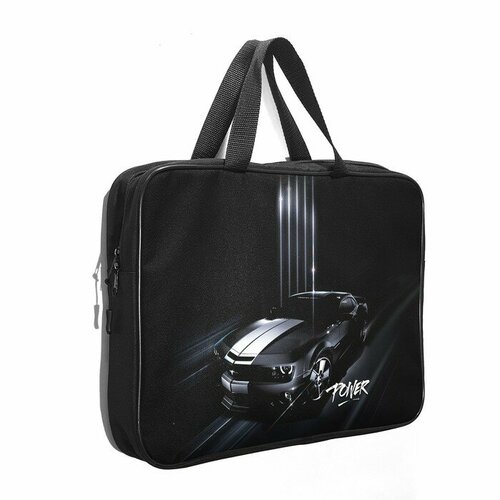 Папка с ручками текстильная А4 370 х 280 х 60 мм Stavia Машина монохром 1186₽