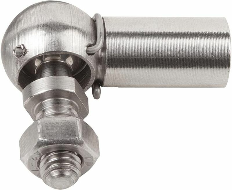 фото Угловой шарнир шаровый M6 (правая резьба) с предохранительным хомутом KIPP K0734.10061 (упаковка 4 шт.)