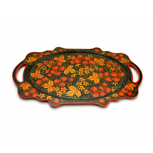 Поднос деревянный хохлома Малина 2800₽