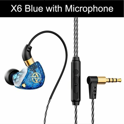 Проводные наушники X6 с микрофоном и съемным кабелем Гарнитура для телефона 680₽