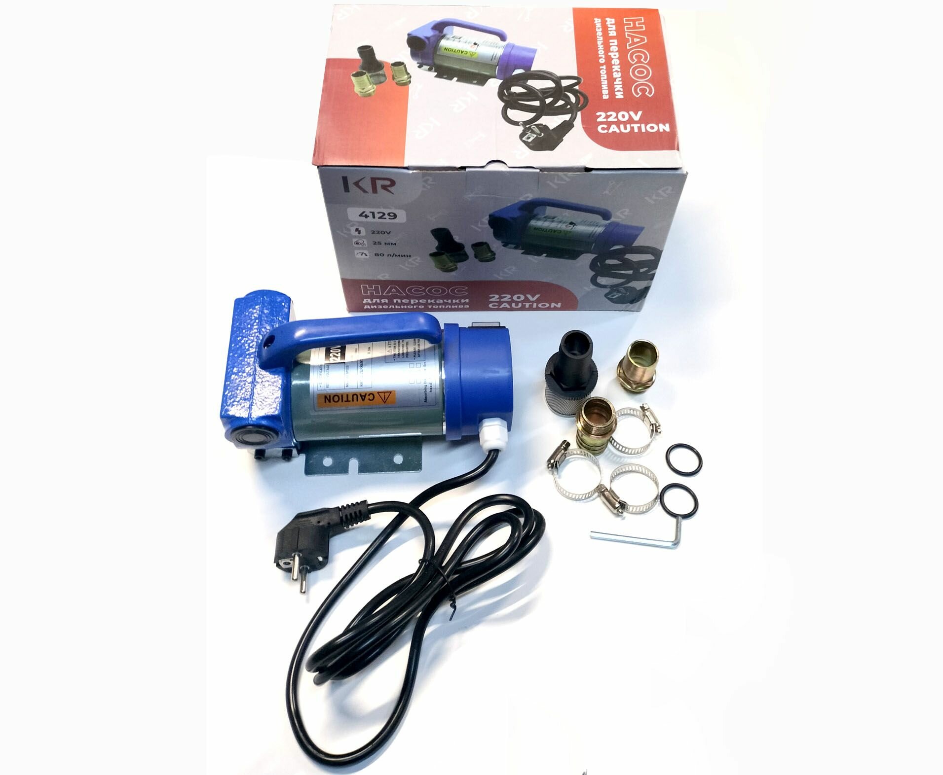 фото Насос для перекачки дизельного топлива (220В, 80л/мин, 2метр кабель) , с. фильтром "CAUTION"
