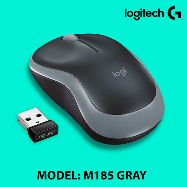 Мышь проводная Logitech M185 Grey-Black (910-002238)