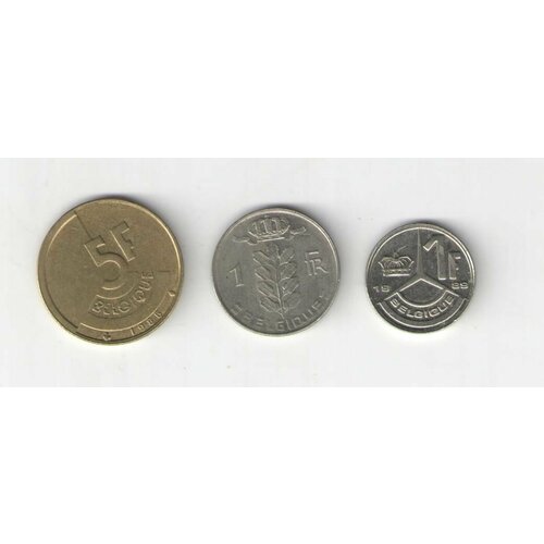 Набор монет Бельгии 5 франков+1 франк 2 вида (3 монеты) швейцария 1 франк 1861 г