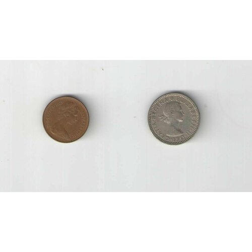 Монеты 2шт 1/2 пенни и 6 пенсов Великобритания 1959-1978