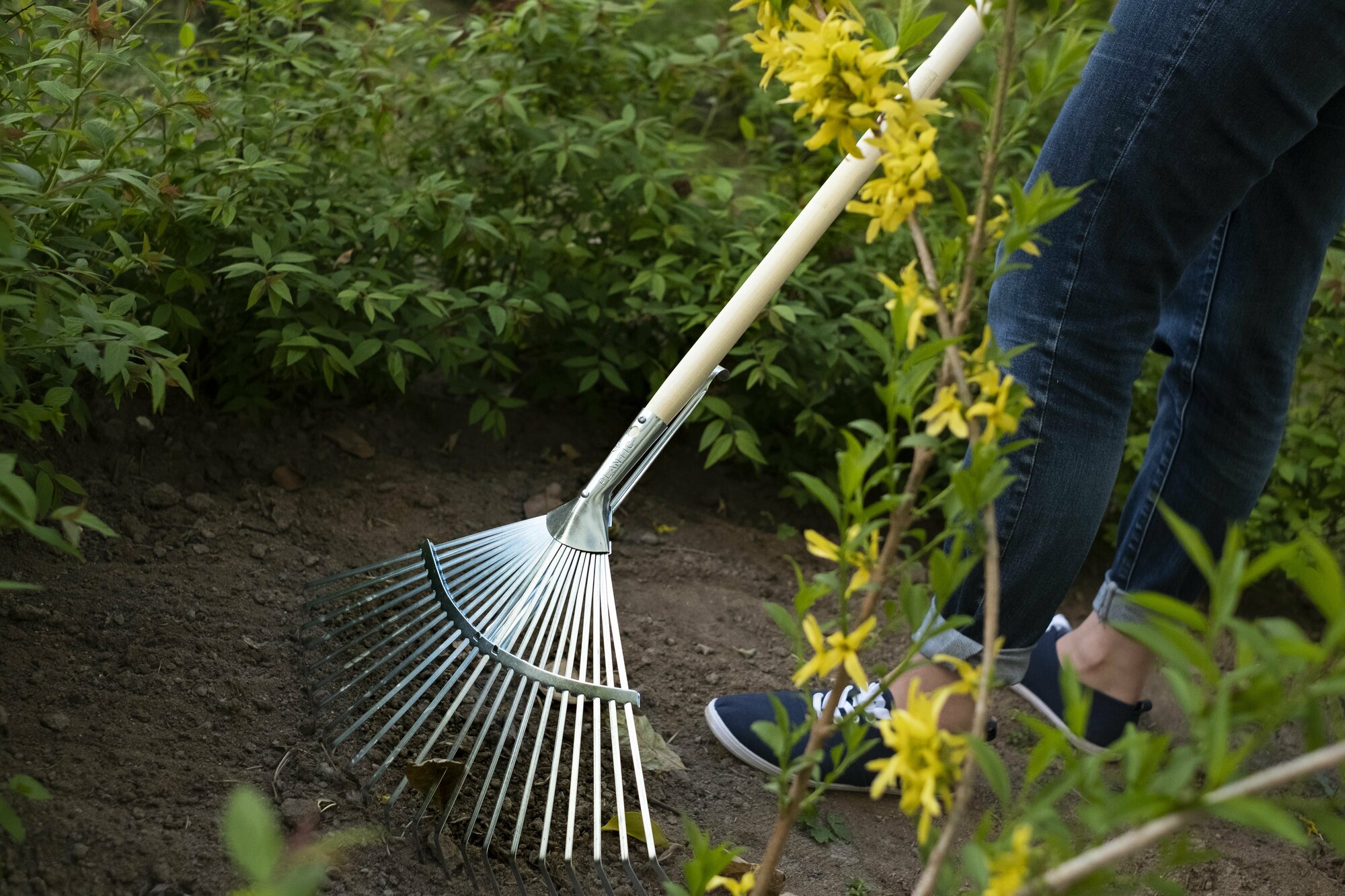 Грабли веерные Fiskars 22 зуба 173 см сталь с черенком - фото №3