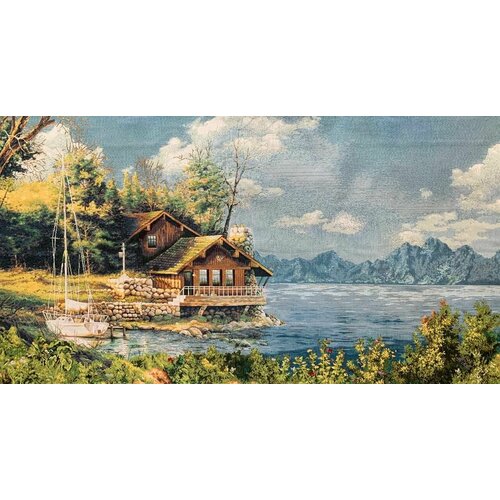 Панно гобеленовое на стену Северное озеро 130х70 см Гобелен 8900₽