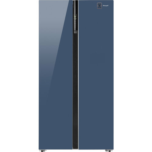 Отдельностоящий холодильник с инвертором Weissgauff Wsbs 600 NoFrost Inverter Blue Glass